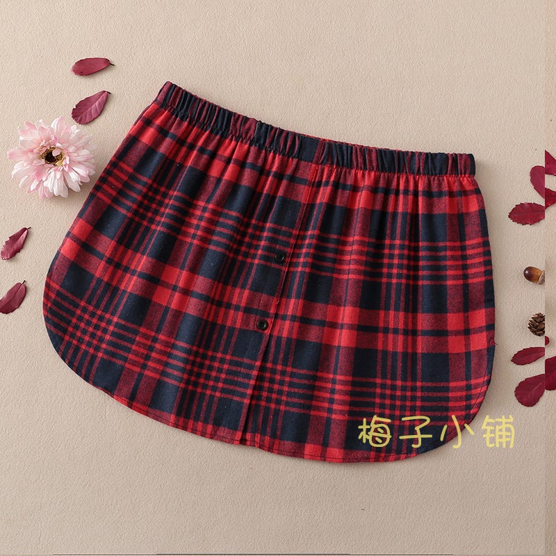 Blue Striped Shirttail Sweater Skirt for Women Big Red · Scrub Plaid