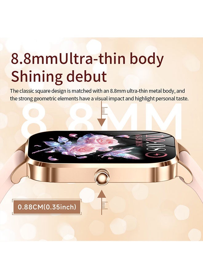 RollsTimi  Women's Smartwatch, 1.75-Inch HD Screen, IP68 Waterproof Fitness Watch, Bluetooth Call (Answer/Make), Heart Rate/Sleep Monitor, Sports Trackers, Fashion Business Watch, MK90 Mesh Belt Gold - Image 3