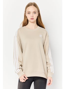 adidas Originals Women Sportswear Fit Long Sleeves Outdoor Sweatshirt, Beige  - Image 1