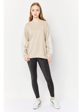 adidas Originals Women Sportswear Fit Long Sleeves Outdoor Sweatshirt, Beige  - Image 2