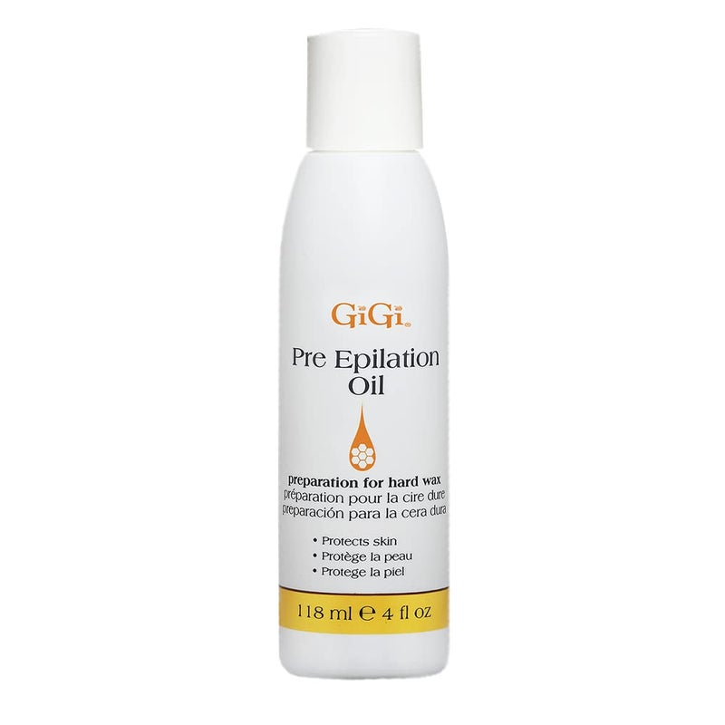 GiGi Pre Wax Epilation Oil for Hair Removal - Soothing Soybean & Grape Seed Oils, Pre-Waxing Skin Prep, 4 fl oz - Image 1