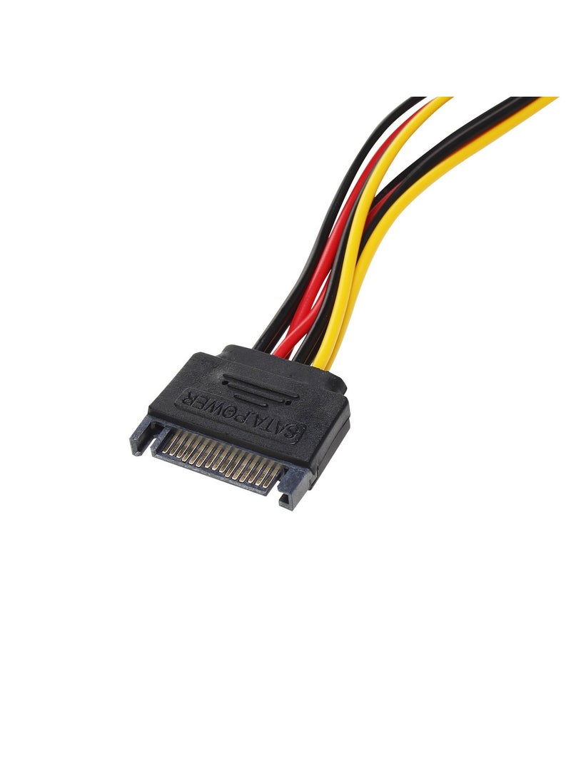 غنافوتو 2 قطعة كابل مقسم طاقة SATA، كابل تمديد طاقة مقسم 15 سنًا ذكر إلى 2 أنثى، كابل مقسم طاقة Y - Image 4