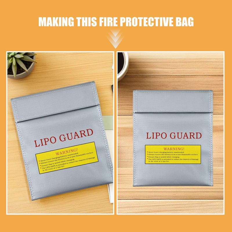 2pcs Fireproof Battery Storage Bag 18x23cm Heat Resistant Pouch for Lipo Charging Safety - Image 4