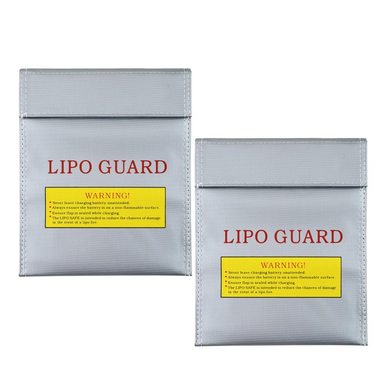 2pcs Fireproof Battery Storage Bag 18x23cm Heat Resistant Pouch for Lipo Charging Safety - Image 2