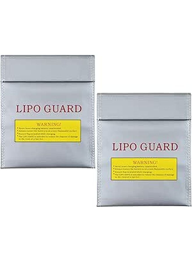 2pcs Fireproof Battery Storage Bag 18x23cm Heat Resistant Pouch for Lipo Charging Safety - Image 1