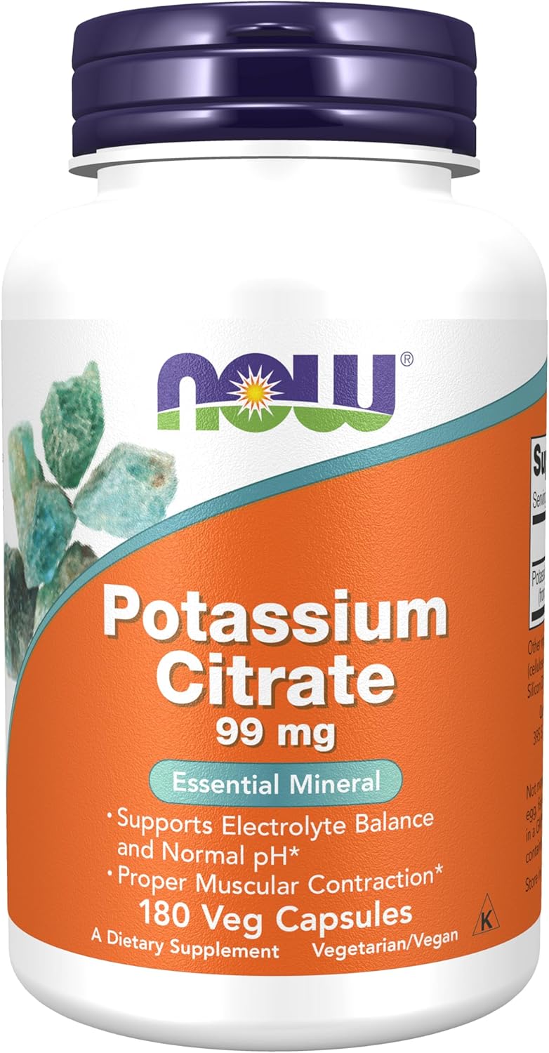 NOW Foods Potassium Citrate - 180 Capsules - Image 1