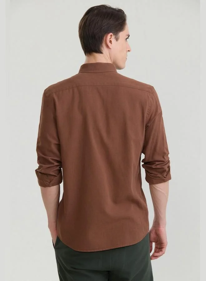 FELIX HARDY Men's Cotton Linen Blend Long Sleeve Shirt