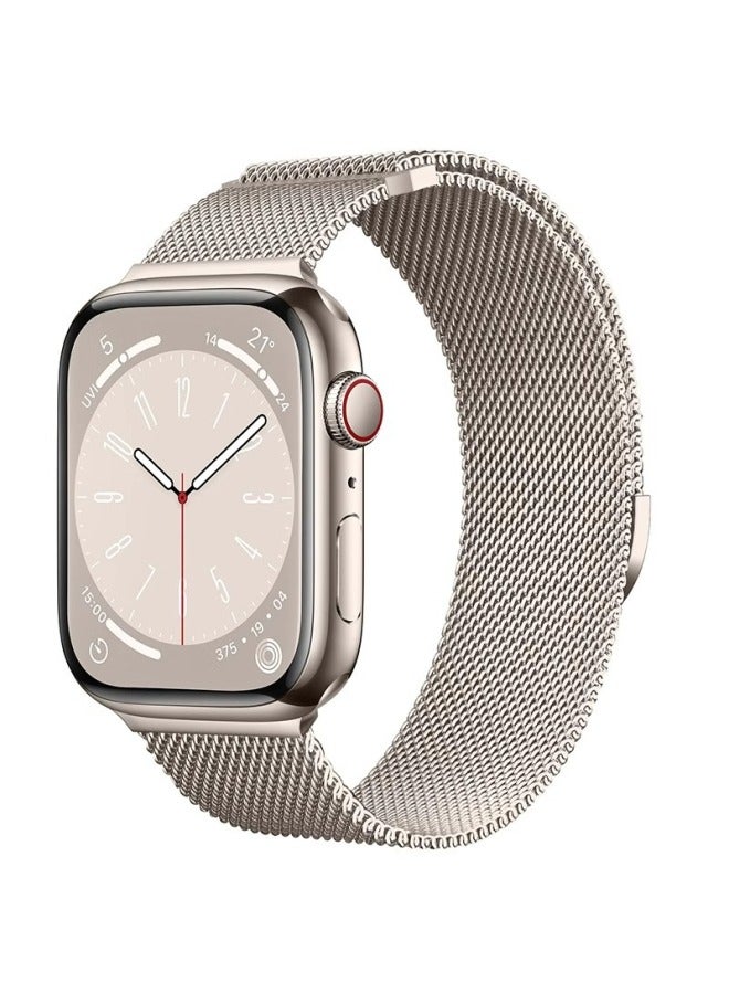 For Appleiwatchs10 For AppleWatch Strap Iwatch 1-9 Generation Milanese Se Metal Magnetic-Color:Pink Rose Gold-Specifications:38/40/41/10th Generation 42mm Universal