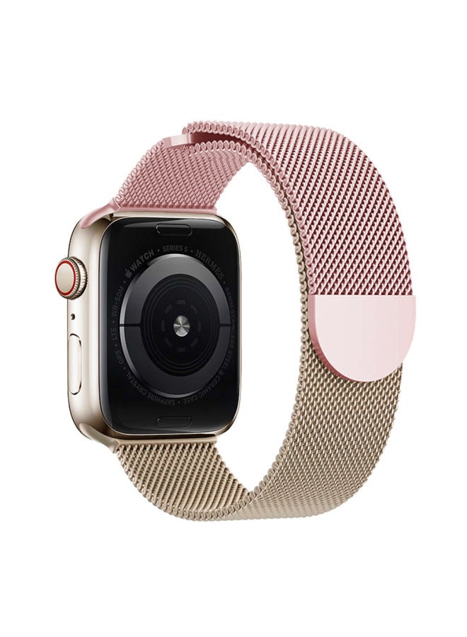 For Appleiwatchs10 For AppleWatch Strap Iwatch 1-9 Generation Milanese Se Metal Magnetic-Color:Pink Rose Gold-Specifications:38/40/41/10th Generation 42mm Universal