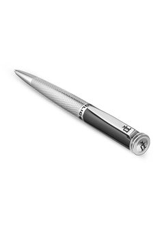 POLICE Gridget Pen Stainless Steel Clip Textured Lower Body Iconic P Logo Grey Finish  - Image 2