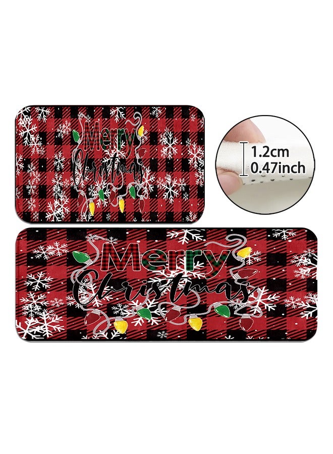 2 PCS Christmas Sponge Rugs Set, Cushion Floor Carpet, Waterproof, Oil Resistant and Anti-Fatigue PU Standing Mat for Kitchen, Floor, Office, Sink, Laundry 45*75CM+45*120CM - Image 2