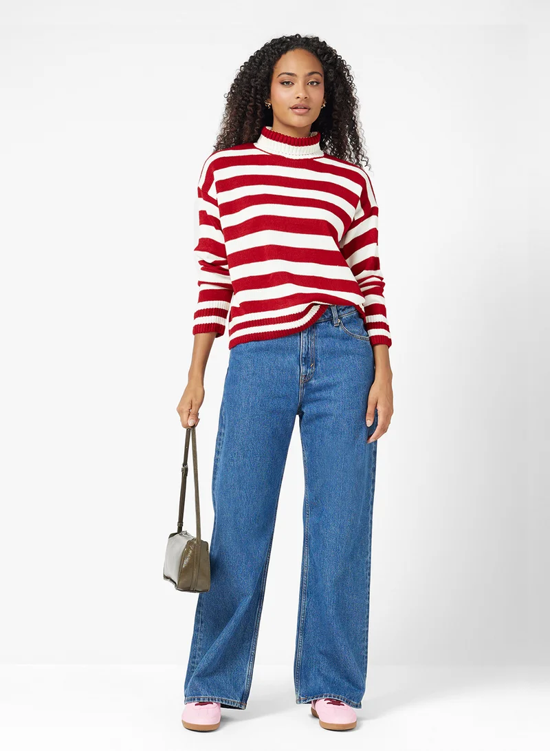 Ginger Kniited Stripe Jumper