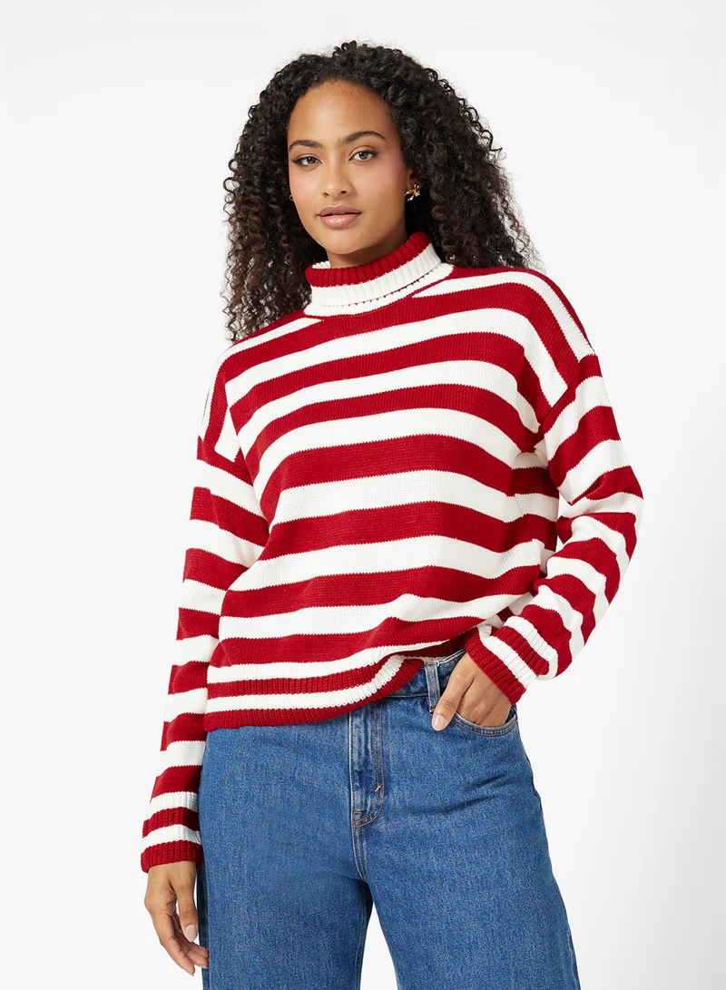 Ginger Kniited Stripe Jumper