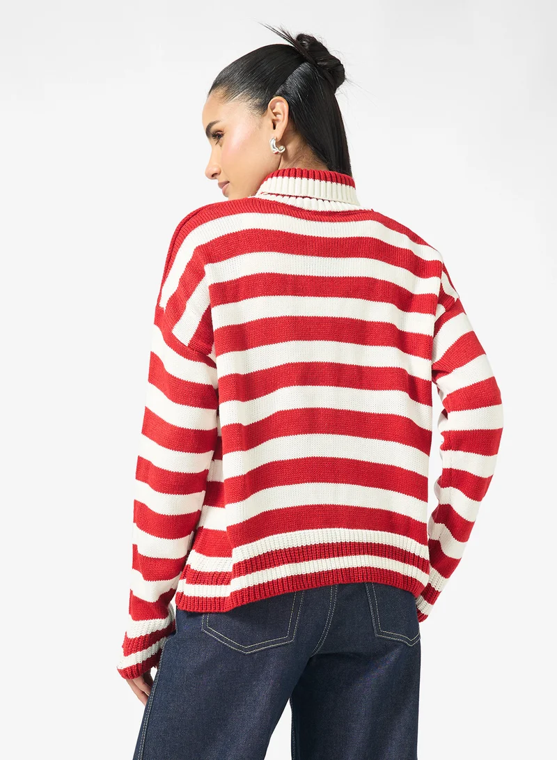 Ginger Kniited Stripe Jumper
