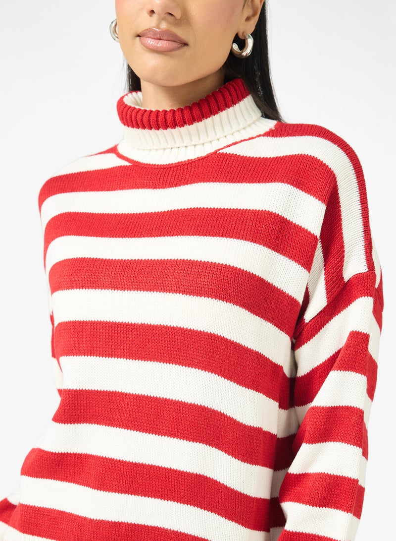 جينجر كنزة مخططة محبوكة - Image 3