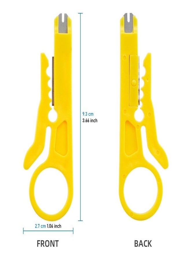 WiredCom Wire Stripper And Cutter,Wire Stripper Flat Nose Cable Cutter With Practical Punch Down Tool | Tool | Cable Cutter | (Multicolor) (4 Pair) - Image 2