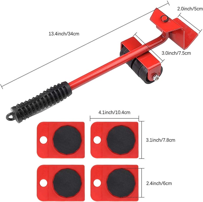 DPISZONE Furniture Sliders Heavy Furniture Shifter Moving Wheels Kit Mover Tool Furniture Lifter 4Pcs Casters Kits 360 Degree Rotatable Pads for Sofas Refrigerators Multi Color 1pcs Set - Image 3