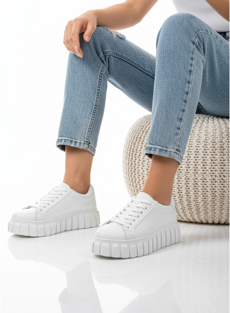 Vbranda Women's Casual Platform Sneakers SN-14-WHITE - Image 1