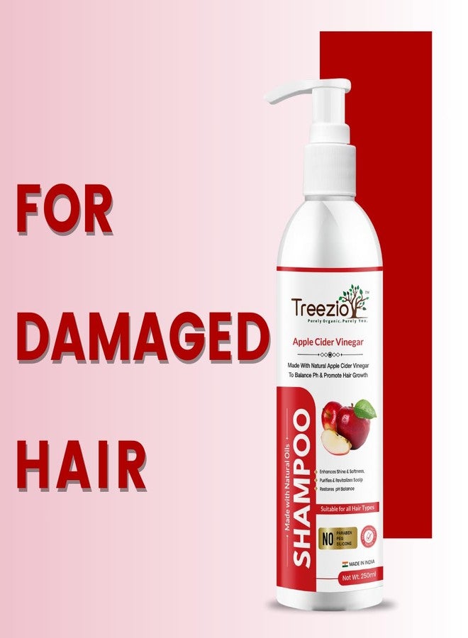 Treezio - Apple Cider Vinegar Shampoo - for Soft, Shiny & Refreshed Hair| Hair Growth | Purifies & Revitalizes Scalp| No Paraben No Silicone | For Men & Women (250ml) - Image 5