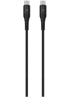 Pawa Nylon Braided 60W Data & Quick Charging USB-C to USB-C Cable 1.2m/4ft- Black  - Image 1