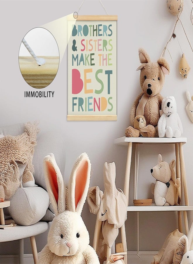 foedor Girls Playroom Sign Poster Hanger Frame,Brothers and Sisters Sign,Kids Room Decor Gift for Nursery Baby Kids Girl Boy,Best Brother Gifts From Sister,12x16 Inch - Image 5