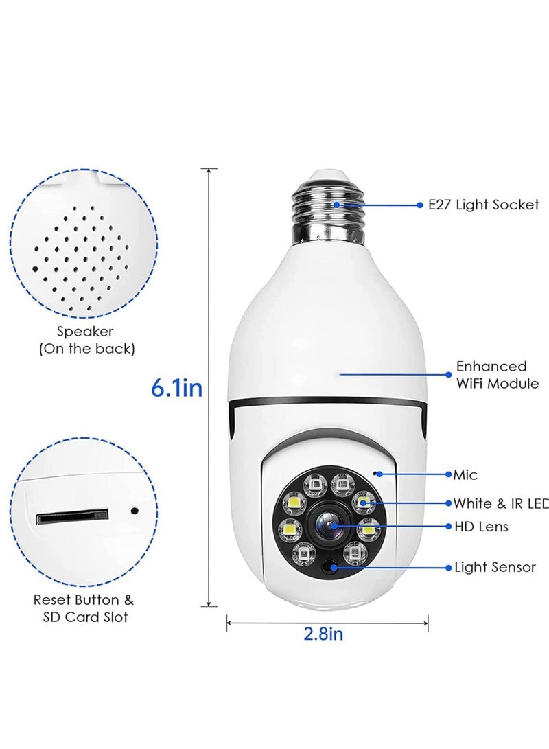 ELTRAZONE (5-Pack) WiFi Light Bulb Cameras – 360° Wireless Outdoor Security Cameras with 1080P Color Night Vision and Motion Detection - Image 2