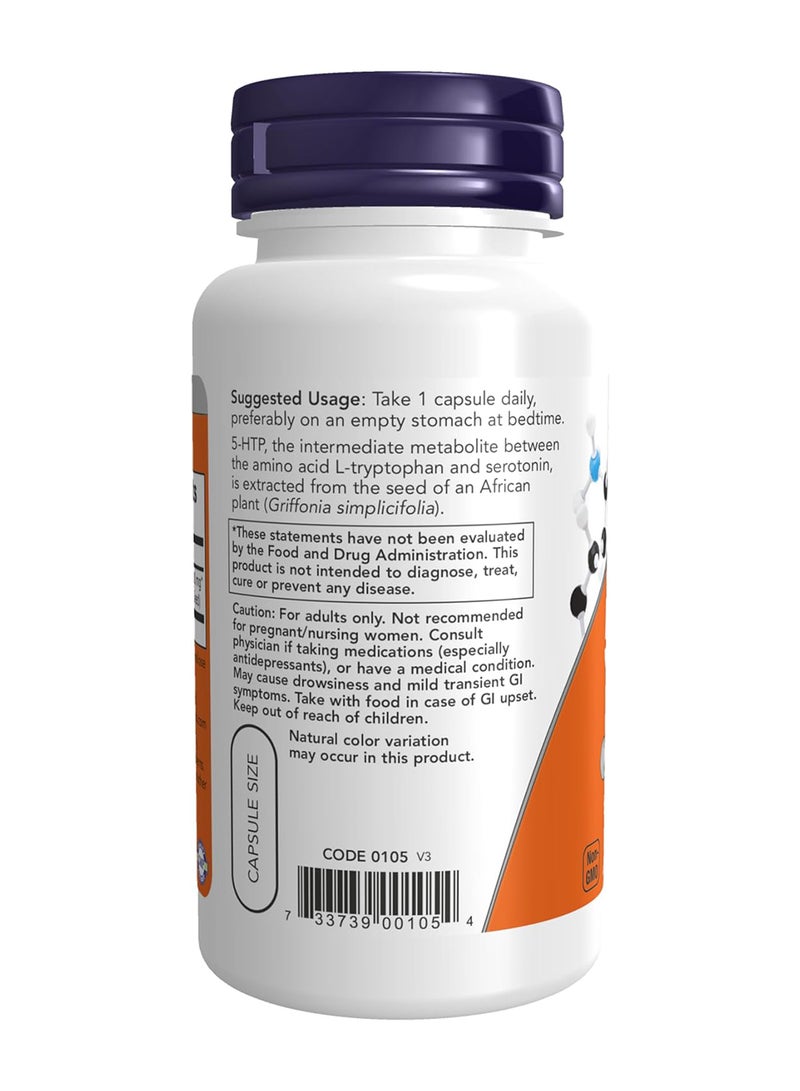 ناو فودز مكمل غذائي 5-HTP  يدعم الناقلات العصبية 100 ملجم - 60 كبسولة نباتية - Image 3