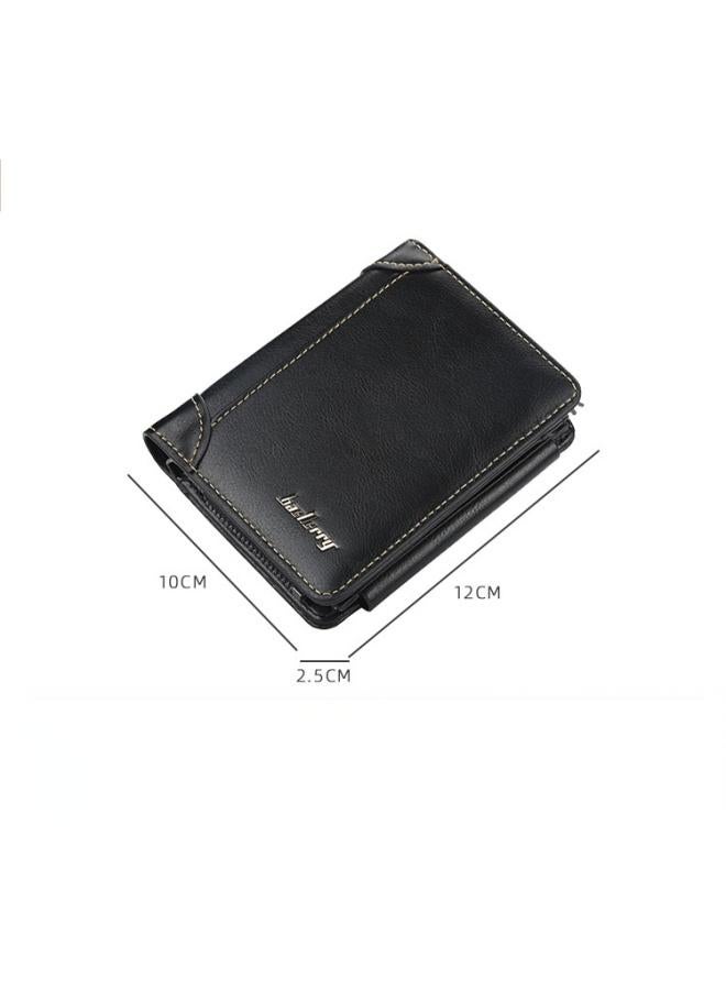 بايلليري تتميز محفظة الرجال الجديدة بتصميم أنيق وبسيط ورجعي وجوي. يحتوي على محفظة عملة سحاب عمودية ، ومحفظة قصيرة مع فتحات بطاقات متعددة ، ومحفظة تخزين قابلة للطي والمحمولة ، وهي مصنوعة من مادة جلدية مقاومة للقذارة ودائمة. - Image 3