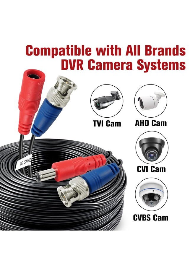SHD 4Pack 100Feet BNC Vedio Power Cable Pre-Made Al-in-One Camera Video BNC Cable Wire Cord for Surveillance CCTV Security System With Connectors(BNC Female and BNC to RCA) - Image 2