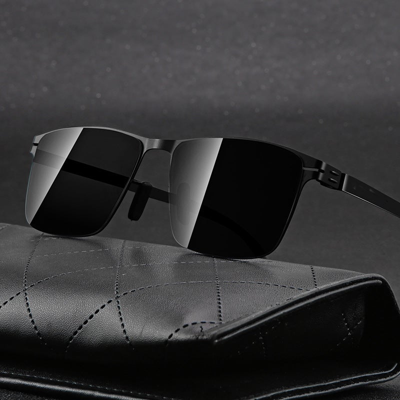 Generic New Vintage Black Sunglasses Metal Frame Unisex 2114 nylon sheet with green film 