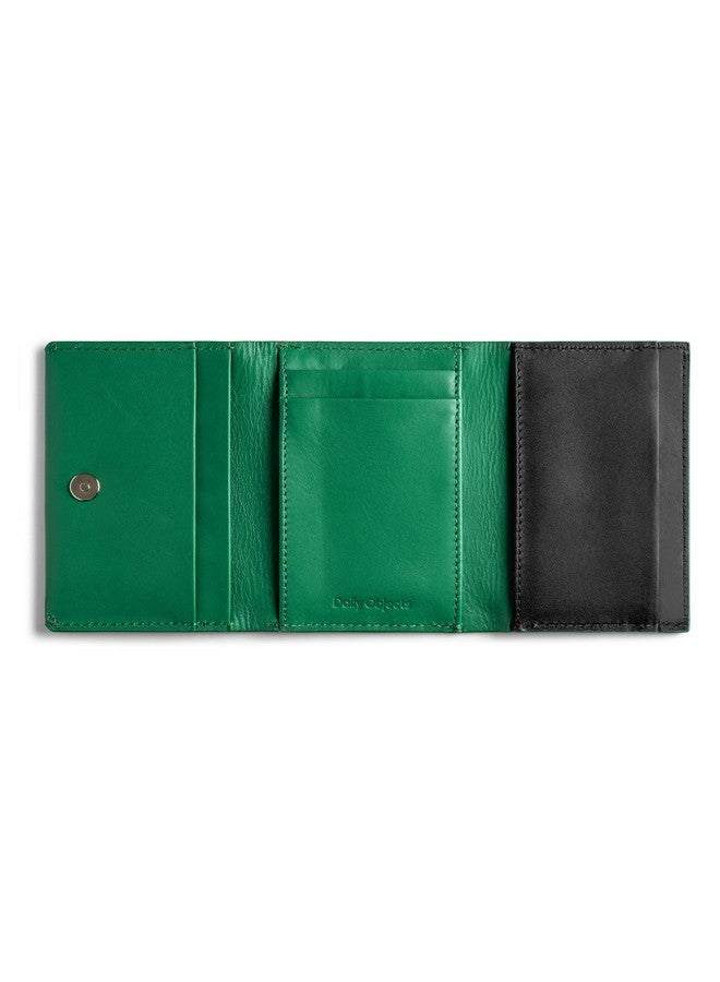 DailyObjects Green Even Wrap Card Wallet | Men Women | Premium Design | Full-Grain Leather | Handcrafted | Card Holder | 8 Cards Slots | Dual-Tone Colorways | Magnetic Closure - Image 3