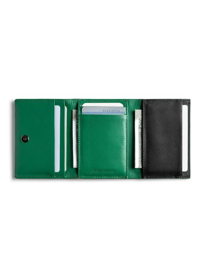 DailyObjects Green Even Wrap Card Wallet | Men Women | Premium Design | Full-Grain Leather | Handcrafted | Card Holder | 8 Cards Slots | Dual-Tone Colorways | Magnetic Closure - Image 4