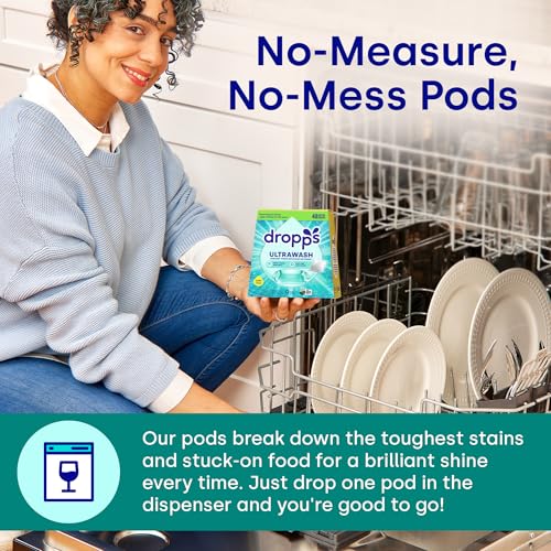 Dropps UltraWash Dishwasher Pods, Lemon Citrus (120 Count) - Biobased Power Deep Clean Dishwasher Detergent Tablets for Sparkling Shiny Dishes - No Rinse Aid or Pre-Wash Needed - Dishwashing Pods - Image 5