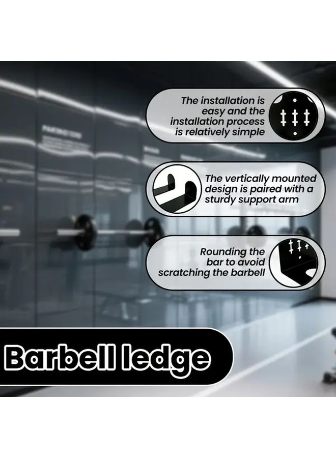 Heavy Duty Wall Mounted Barbell Storage Rack With Rubber Bushings Garage Gym Organizer - Image 5