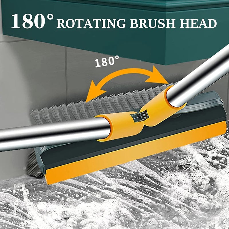 BKQPTL 3 in 1 V Shaped Cleaning Brush with Wiper and SqueegeesWindow and Tiles Cleaning Brush with Long Handle Tile Cleaner Brush Bathroom Floor Cleaning BrushFloor Scrub Brush Shower Squeezer - Image 4