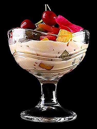 Kosh Crystal Clear Curved Shape Glass Dessert Bowl Set for Ice Cream Pudding Mocktails Cocktails and Fruit Salad Pack of 6 - Image 5