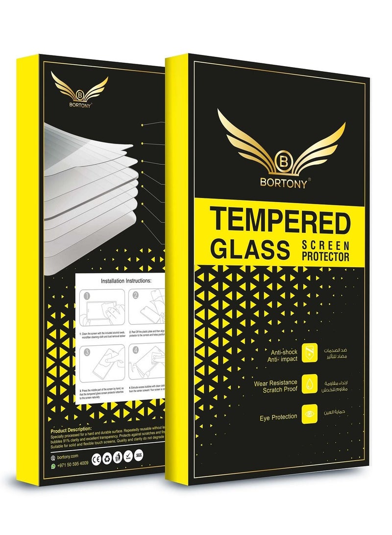 BORTONY Tempered Glass Screen Protector For Samsung Galaxy Note20 5G Black/Clear - Image 3