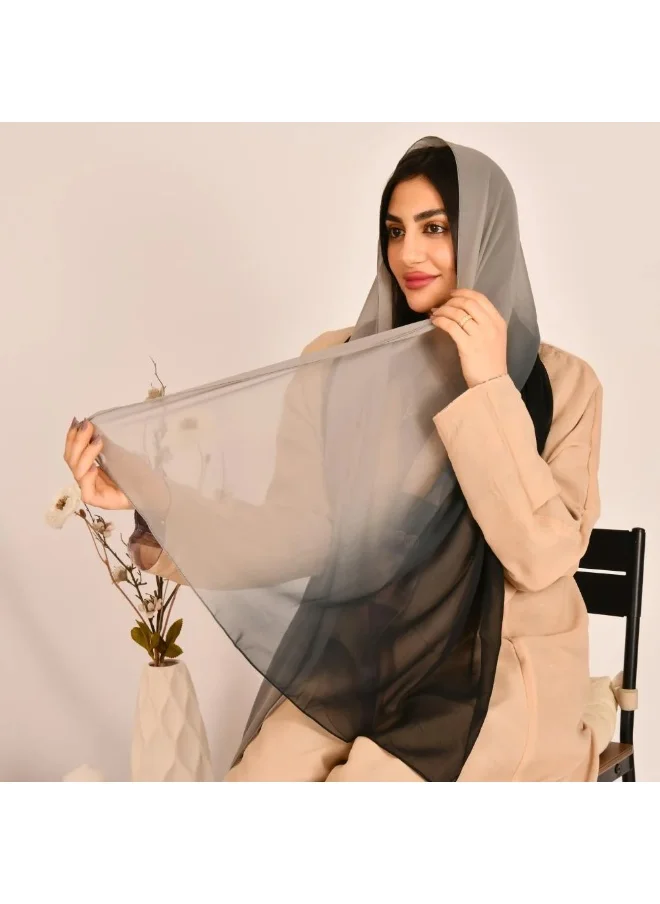 lamha abaya Ombre shawl in shades of gray and black