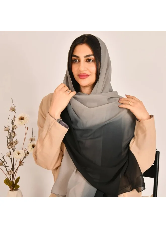 lamha abaya Ombre shawl in shades of gray and black