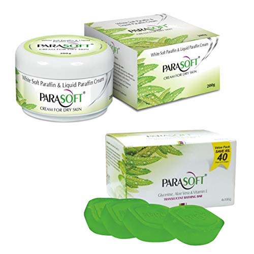 Parasoft combo of Intense Moisturizer Cream (200g) & Body Nourishing & Cleansing Bathing Bar (Pack of 4) - Image 1