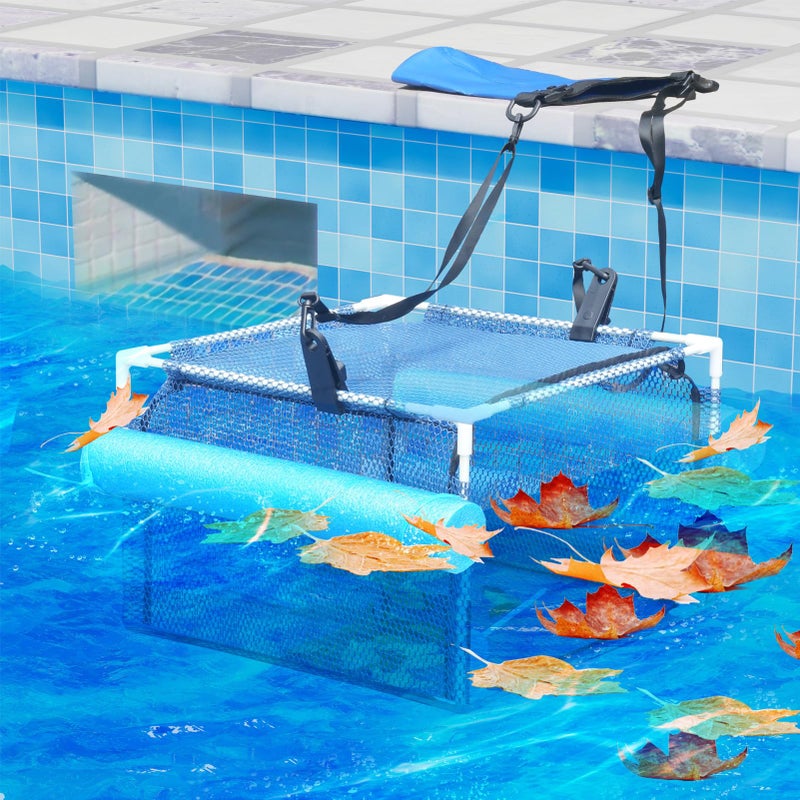 MEEGOON Pool Skimmer Guard Sturdy Skimmer Screen Blocker Fine Mesh Leaf Debris Catcher for AboveGround InGround PoolsBlue - Image 2