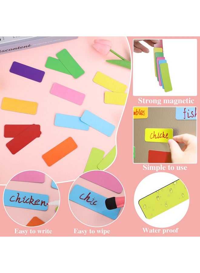 Prudiut 72 Pcs Dry Erase Magnetic Labels, 3.2 × 1.2" Magnetic Name Tags Magnetic Label Stickers For Whiteboard, Refrigerator, Locker Classroom Office Home - Image 3