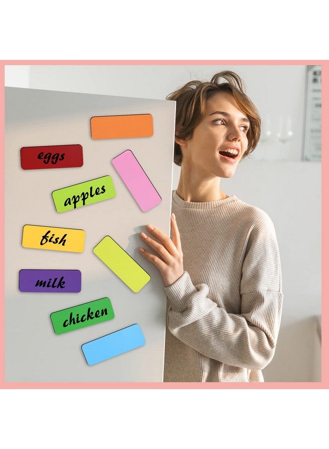Prudiut 72 Pcs Dry Erase Magnetic Labels, 3.2 × 1.2" Magnetic Name Tags Magnetic Label Stickers For Whiteboard, Refrigerator, Locker Classroom Office Home - Image 4