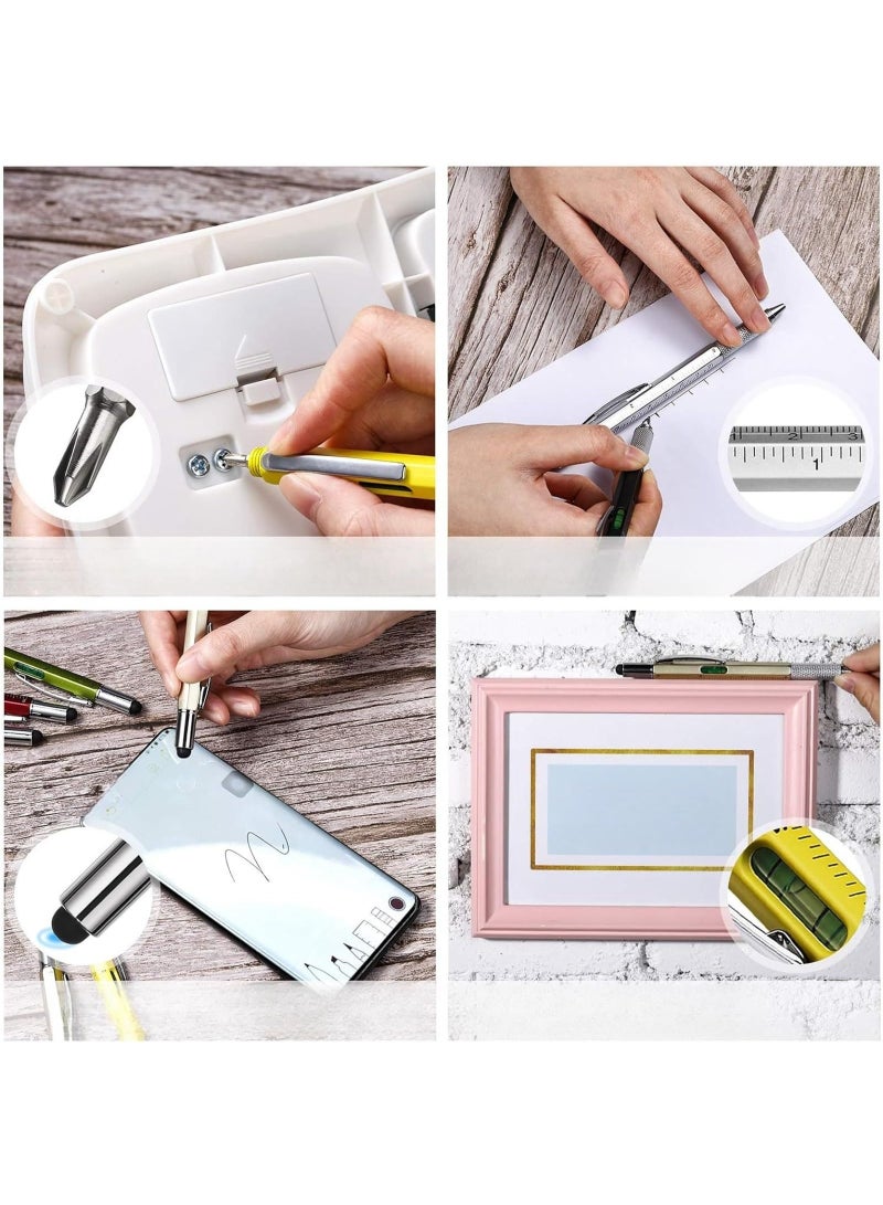 Generic 16PCS Gift Pen Tool Pen 6 in 1 Multi Tool Pen with Ruler, Level Gauge, Ballpoint Pen and Pen Refills, Unique Gifts for Men (Color : 16COLOR)  - Image 5