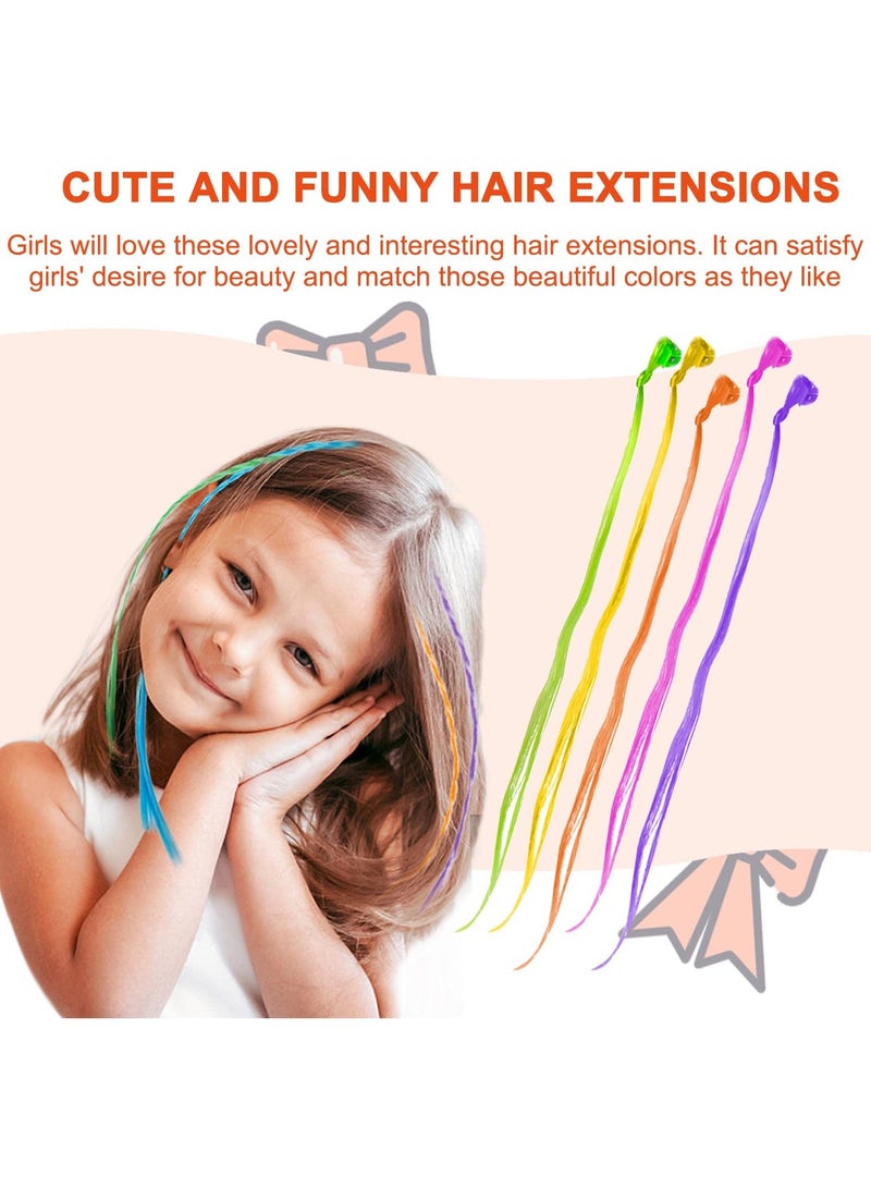 SYOSI وصلات شعر للأطفال مع مشابك شعر، 30 قطعة من دبابيس الشعر العصرية للفتيات، شعر مستعار قوس قزح، وصلات شعر مضفرة، إكسسوارات تصفيف الشعر المضفر، لحفلات الأطفال وعروض الأداء (لون عشوائي) - Image 3