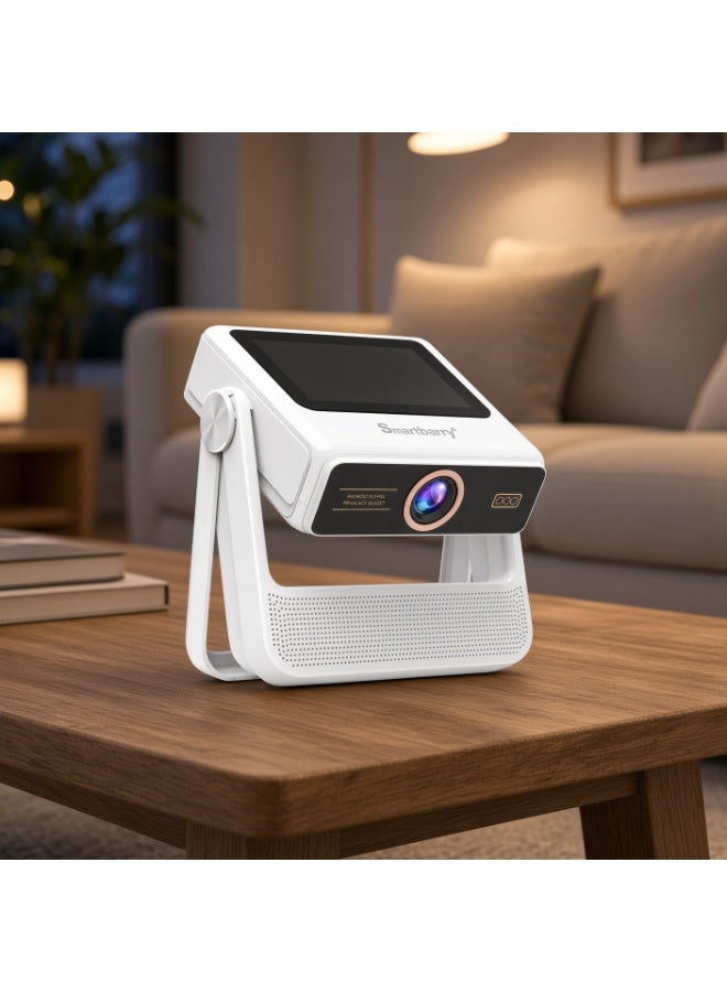 Smartbarry HT40 4K HDR Smart Projector, 5G Dual-Band WiFi, Electric Focus, Built-In Touch Screen, Large Screen Home Cinema Projector, HD Video Projection for Movies, Gaming, Streaming, Presentations & Entertainment, Portable Projector System for Bedroom, Home & Office - Image 2