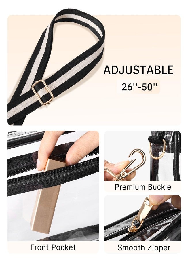 BS-VOG Clear Crossbody Bag Stadium Approved, Clear Purses for Women, Small Clear Stadium Bag for Concerts Sports Events - Image 4