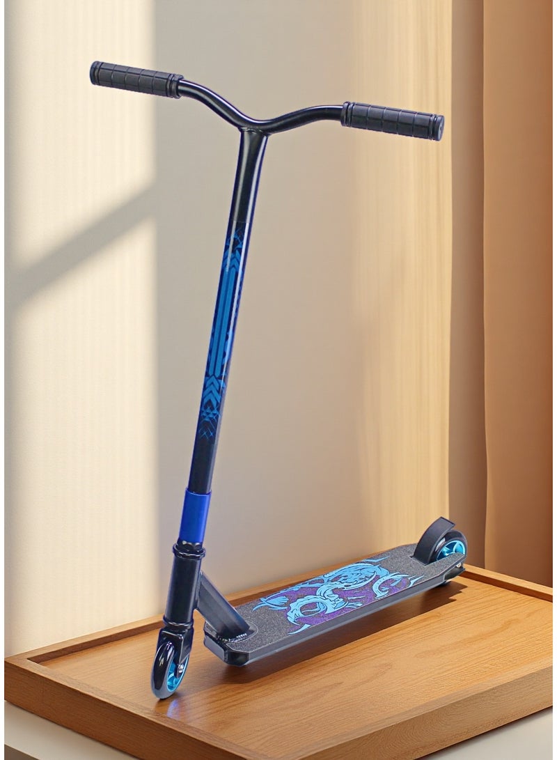 EASY FUTURE Freestyle Stunt Scooter 2 Wheel Pro Scooter for Tricks with Aluminium Grip Deck, 110 mm Alloy Wheels, Wide T-Bar, Steel Brake, Lightweight 360° Stunts, Perfect for Beginner to Intermediate - Image 1