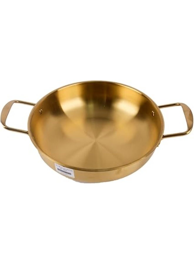 Stainless Steel Serving Pan 28 cm with Two Handles - Gold - Image 1