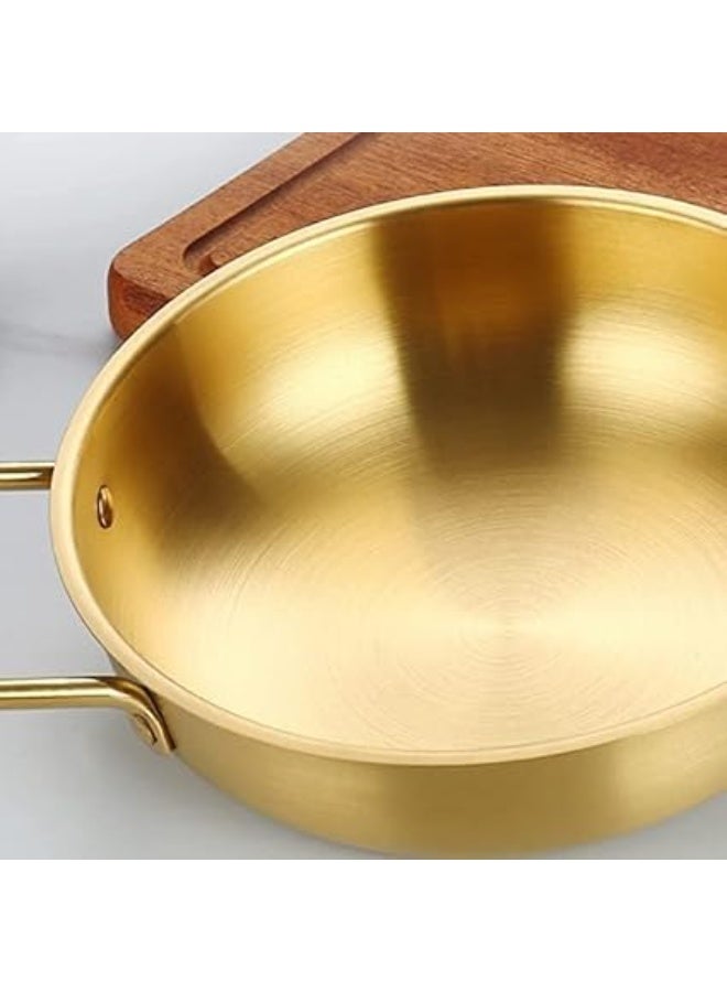 Stainless Steel Serving Pan 28 cm with Two Handles - Gold - Image 2